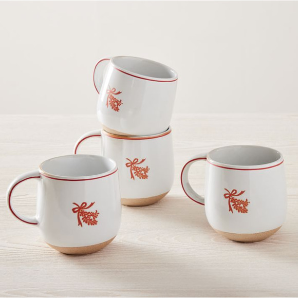 Heather Taylor Home x West Elm Mistletoe Stamped Mug Ceramic Stoneware Holiday - Picture 6 of 6